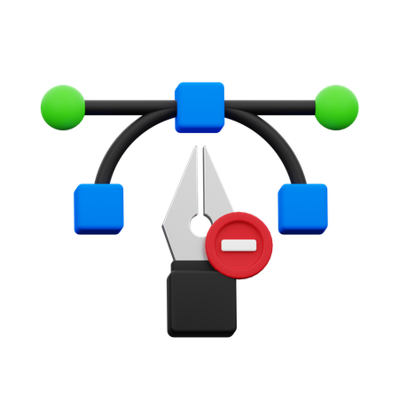 Supprimer le point d'ancrage  3D Icon