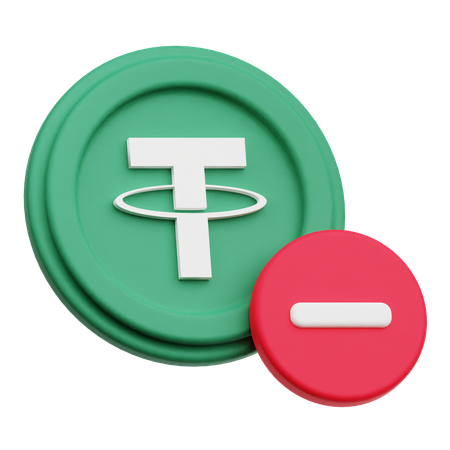 Supprimer la crypto-monnaie Tether  3D Icon