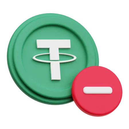 Supprimer la crypto-monnaie Tether  3D Icon