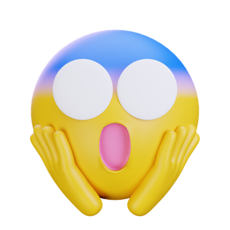 驚いた顔の絵文字  3D Icon
