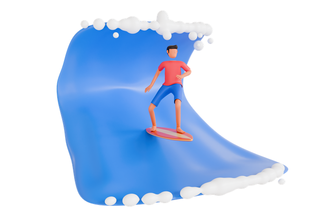 Surf  3D Illustration