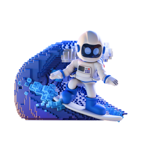 Surfando  3D Illustration