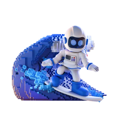 Surfando  3D Illustration