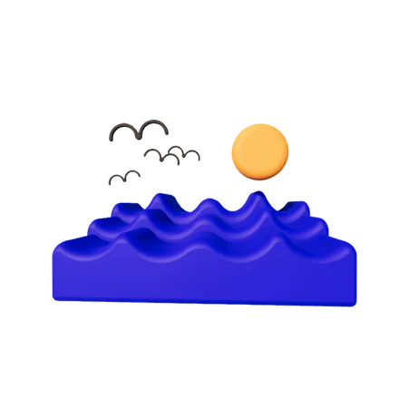 Surf Beach  3D Icon