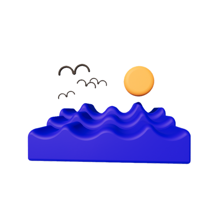 Surf Beach  3D Icon