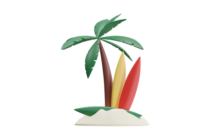 Surf Beach  3D Icon