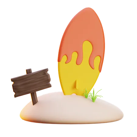 Surf Board  3D Icon