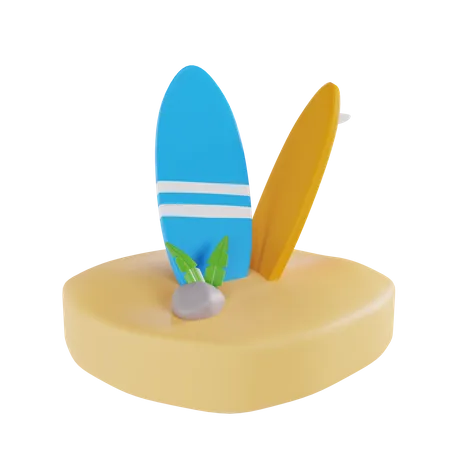 Surf Board 3D Icon