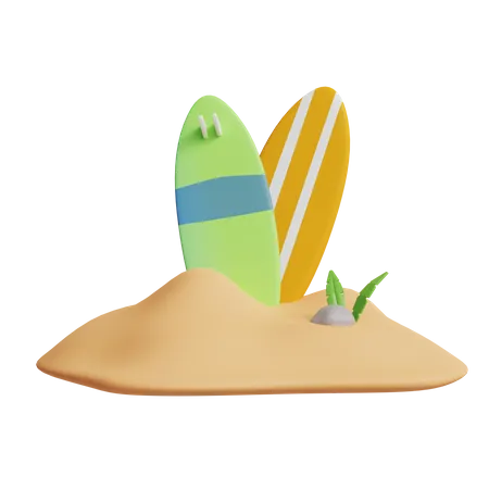 Surf Board 3D Icon