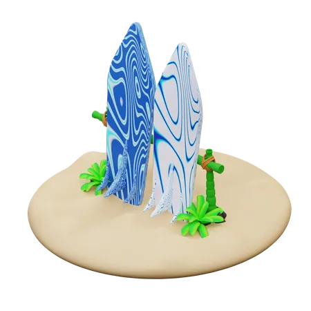3 D Illustration Of Water Surfing 3D Icon