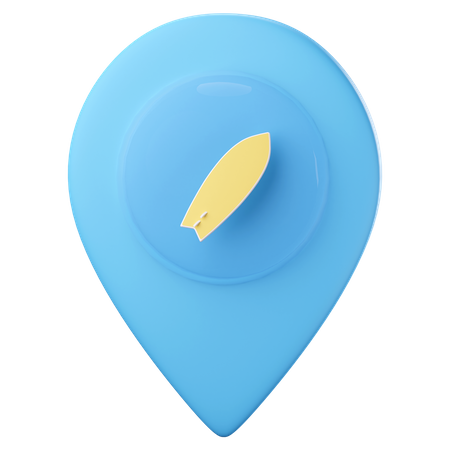 Surf location pin  3D Icon