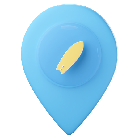 Surf location pin 3D Icon