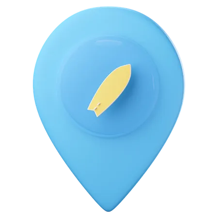 Surf location pin  3D Icon