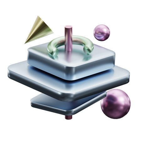 Surface empilée abstraite  3D Icon