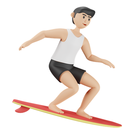 Surfando  3D Illustration