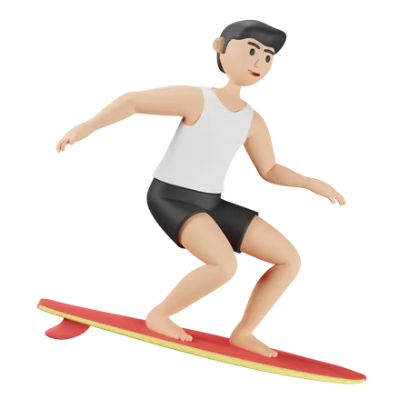 Surfando  3D Illustration