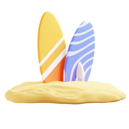 Surfboard beach  3D Icon