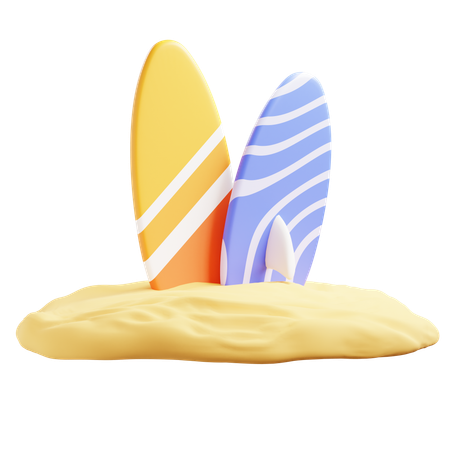 Surfboard beach  3D Icon