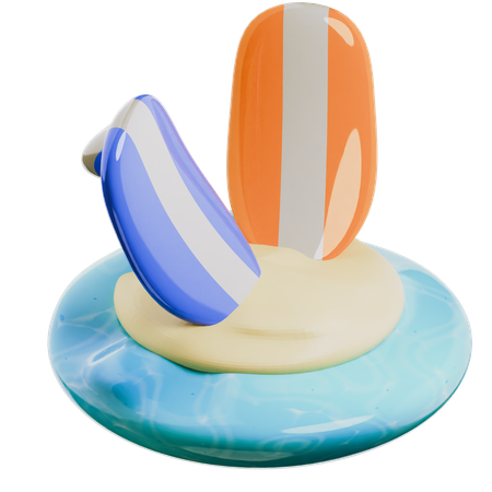 Surfboards  3D Icon