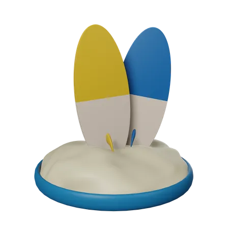 3 D Surfboards Illustration 3D Icon