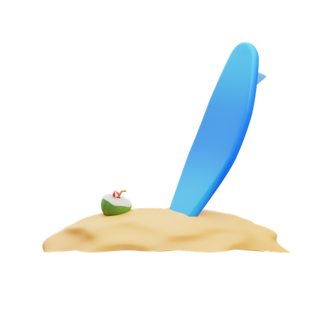 Surfbrett  3D Illustration