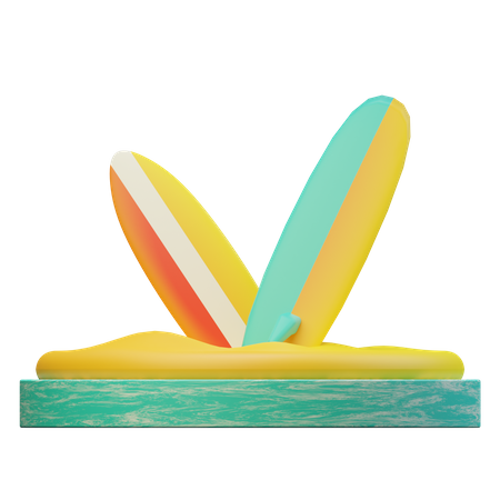 Surfbrett  3D Illustration