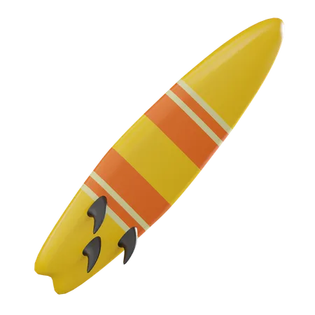 Surfs Up Of Surfing Board In Tropical Paradise 3 D Render Illustration 3D Icon