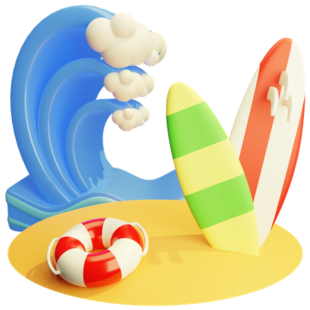 Surfing  3D Icon