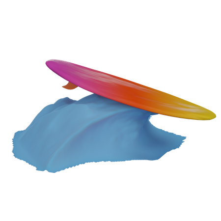 Surfing  3D Illustration