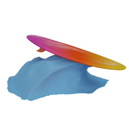 Surfing  3D Illustration