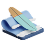 3d surfing emoji
