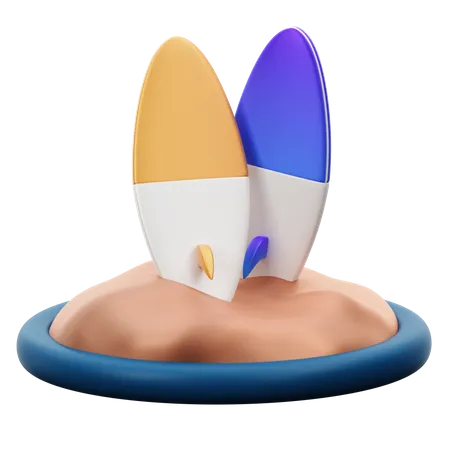 Surfing Board  3D Icon