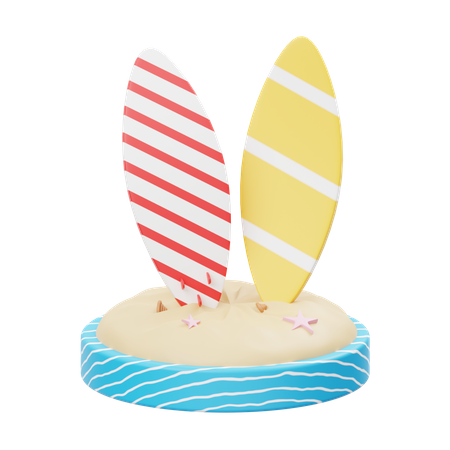 Surfing Board  3D Icon