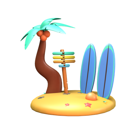 Surfing Board  3D Icon