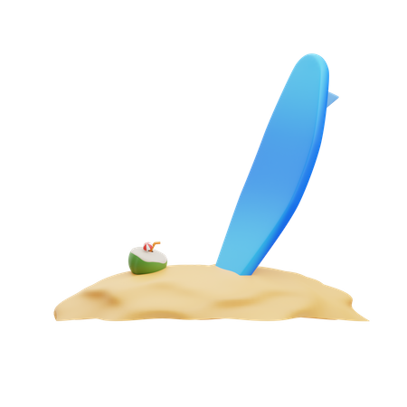 Surfing Board 3D Illustration