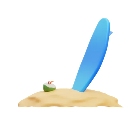 Surfing Board  3D Illustration