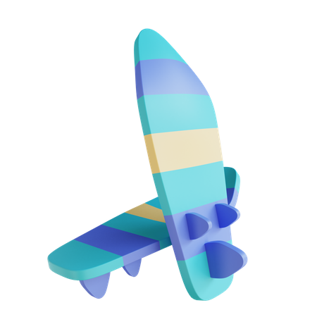 Surfing Board 3D Illustration