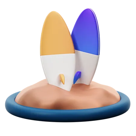 Surfing Board 3D Icon