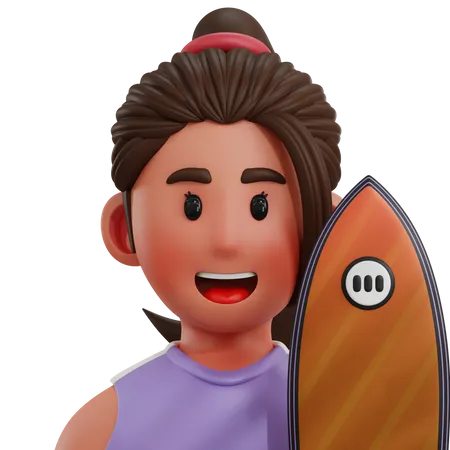 Surfing Player  3D Icon