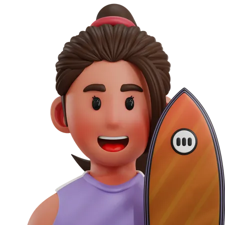 Surfing Player 3D Icon