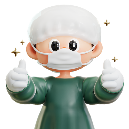 Surgeon Is Showing Thumbs Up  3D Icon