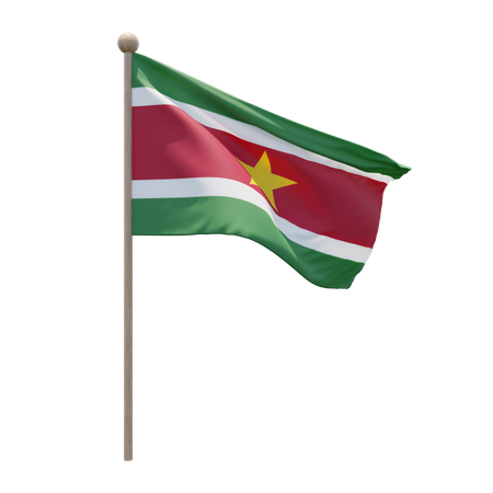 Suriname Fahnenmast  3D Flag