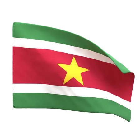 Suriname Flag  3D Icon