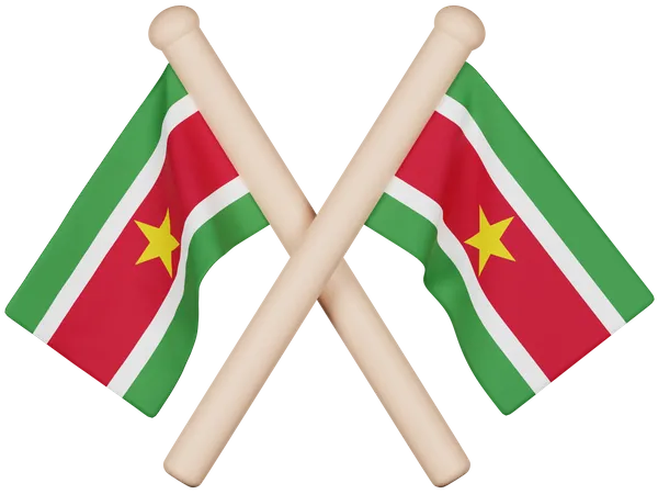 Suriname Flag  3D Icon