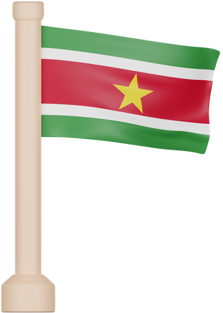 Suriname Flag  3D Icon
