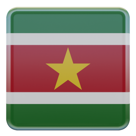 Suriname Square Flag  3D Icon