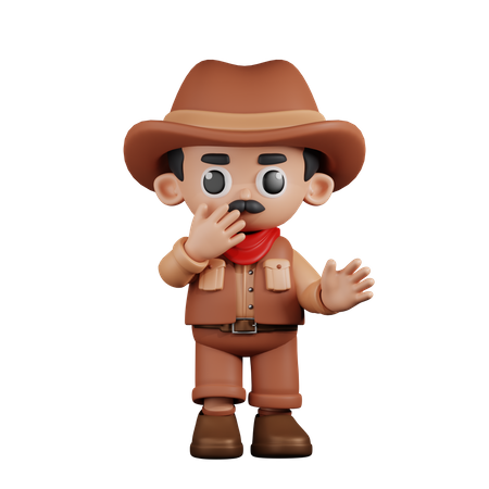 Surprised Cowboy  3D Icon