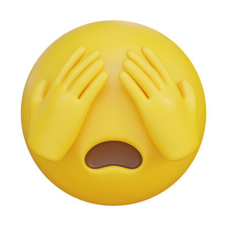 Surprised Emoji With Hand On Face  3D Icon