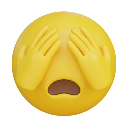 Surprised Emoji With Hand On Face  3D Icon