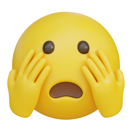Surprised Emoji With Hand On Face  3D Icon